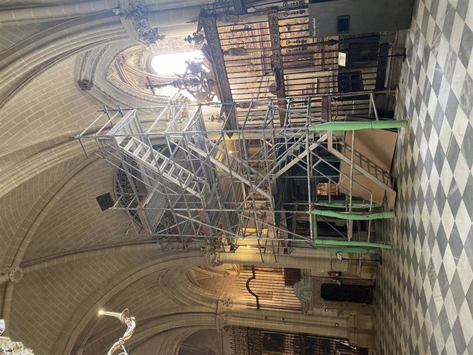 Trabajos de restauración de la Antesala Capitular de la Catedral de Toledo.