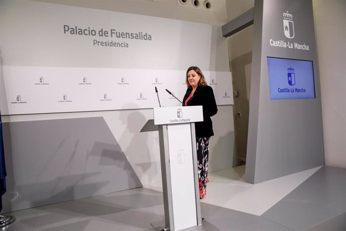 La titular regional de Economía, Empresas y Empleo, Patricia Franco, en rueda de prensa, tras el Consejo de Gobierno.