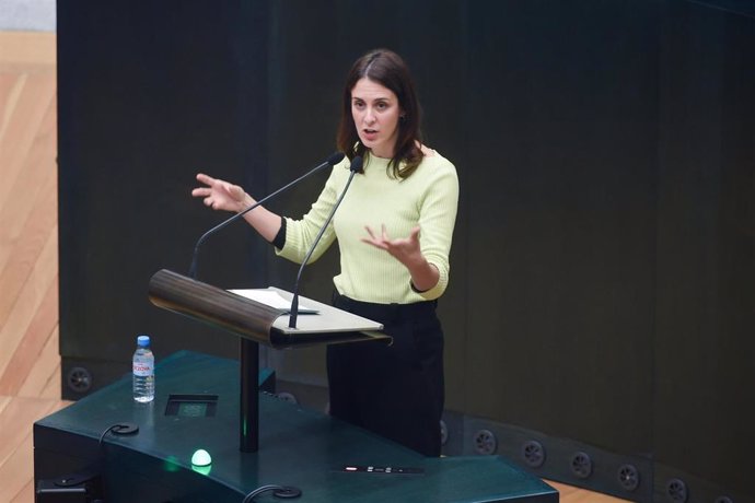 La portavoz de Más Madrid en el Ayuntamiento de Madrid, Rita Maestre, interviene durante un pleno del Ayuntamiento de Madrid