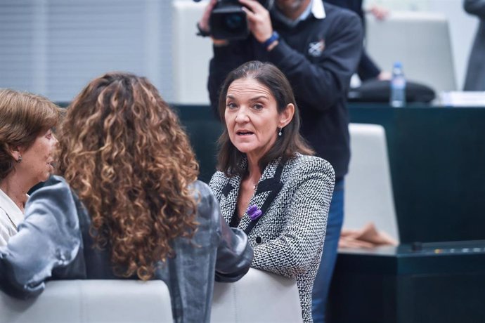 La portavoz del PSOE en el Ayuntamiento, Reyes Maroto, durante un pleno del Ayuntamiento de Madrid, en el Palacio de Cibeles, a 26 de noviembre de 2024