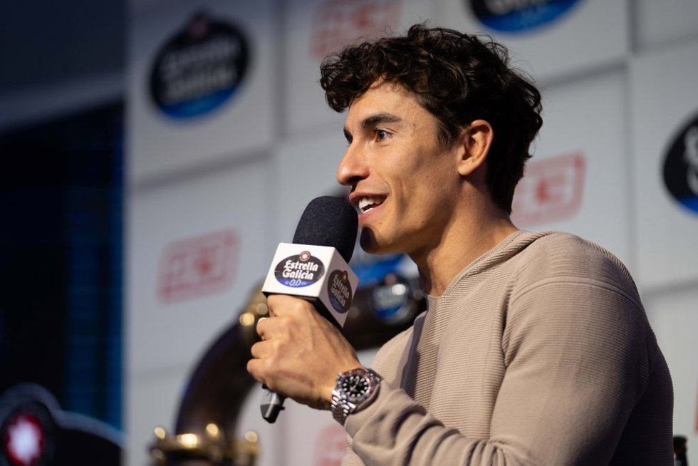 El piloto de MotoGP Marc Márquez (Ducati), en un evento de Estrella Galicia 0,0 en Madrid.