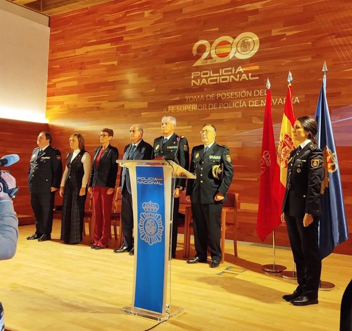 Toma de posesión del nuevo jefe de la Policía Nacional en Navarra, Manuel Jesús del Collado.