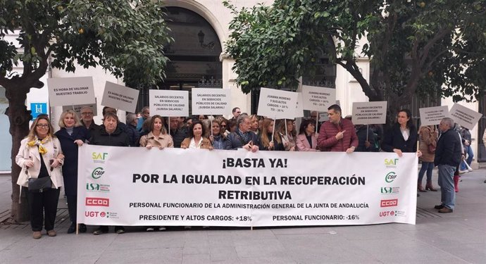 Protesta este martes en Sevilla.