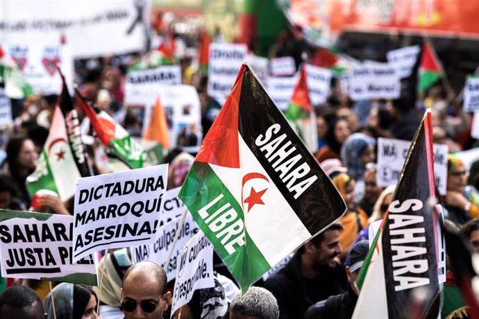 Manifestación por la autodeterminación del Sahara Occidental en Madrid