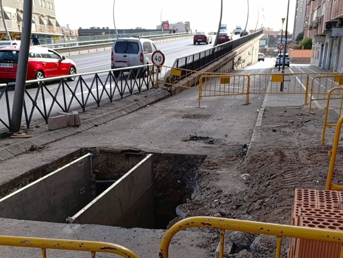 Lugar de las obras en el que se produjo el accidente.