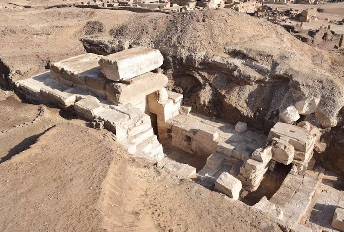 Una cámara recién descubierta en la torre norte del templo de Athribis