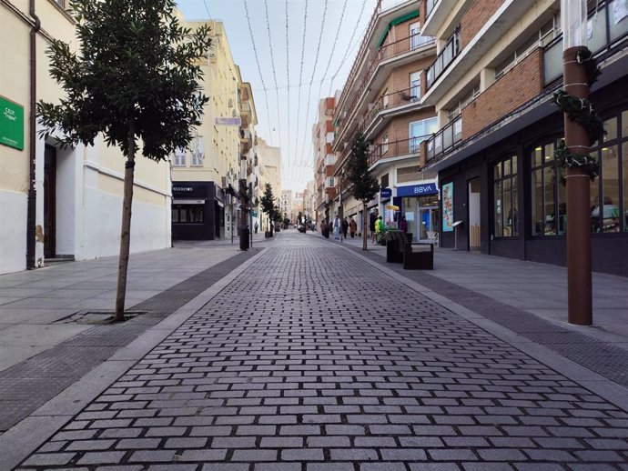 Calle Féliz Valverde Lillo de Mérida, en la Zona de Bajas Emisiones.