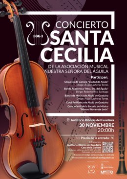 Cartel del concierto de la Banda de Música de Alcalá.