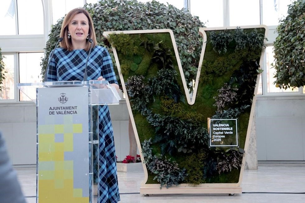 Archivo - Imagen de archivo de la alcaldesa de Valncia, María José Catalá, en un acto de la Capitalidad Verde Europea que ostenta la ciudad en 2024.