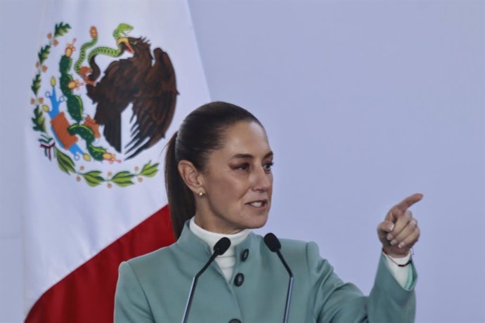 Claudia Sheinbaum Pardo, President of Mexico, speaks during  the National Agreement for the Human Right to Water and Sustainability, held at  the Ecological Park of Xochimilco. on November 25, 2024 in Mexico City, Mexico.