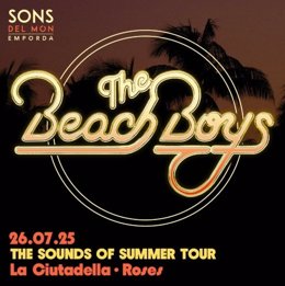 Cartel del concierto de The Beach Boys en el Festival Sons del Món de Roses