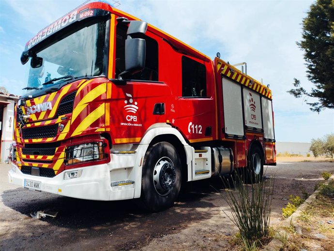 Archivo - Un camión bomba del Consorcio de Bomberos de la Diputación de Badajoz.