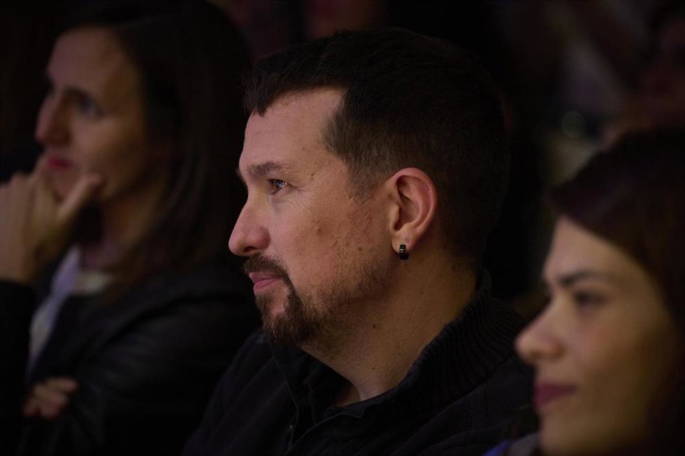 El exvicepresidente del Gobierno, Pablo Iglesias, durante la presentación del nuevo libro de Irene Montero 'Algo habremos hecho', en la Casa Encendida, a 11 de noviembre de 2024, en Madrid (España). En este volumen, Montero aborda temas durante su mand