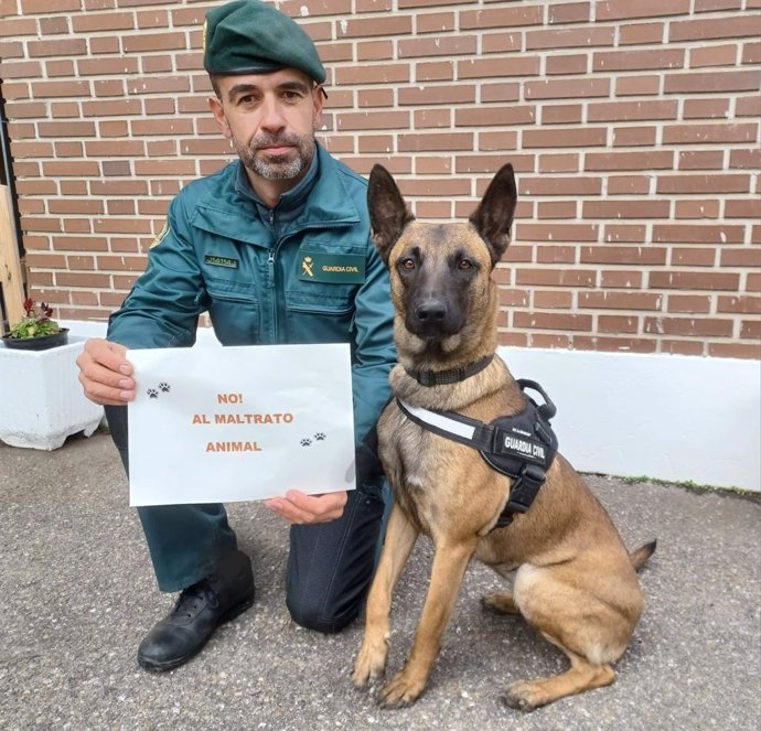 Imagen de la Guardia Civil para concienciar sobre el maltrato animal