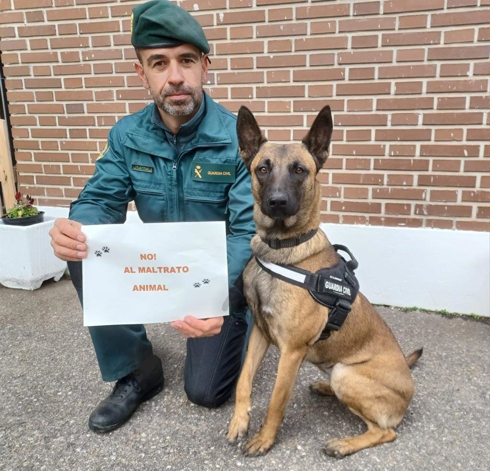 Imagen de la Guardia Civil para concienciar sobre el maltrato animal