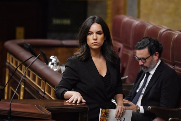 La portavoz del grupo parlamentario de Vox en el congreso, Pepa Millán, durante el Pleno del Congreso, a 13 de noviembre de 2024, en Madrid (España).