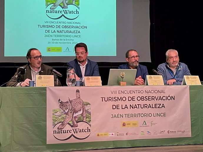 El delegado de Turismo, Andalucía Exterior, Cultura y Deporte, José Ayala, en el VIII Encuentro Nacional de Turismo de Observación de la Naturaleza de natureWatch 'Jaén Territorio Lince'.