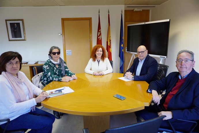 La directora general del SEF, Pilar Valero, durante la reunión mantenida esta semana con representantes de Cermi.