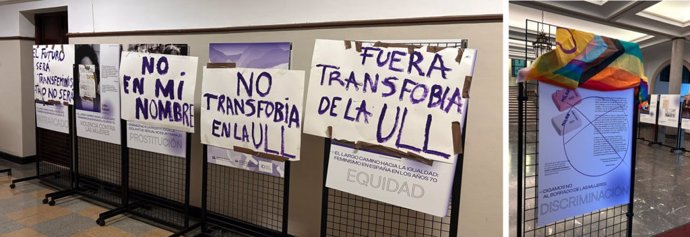 Exposición 'Momentos del Feminismo' vandalizada en la ULL