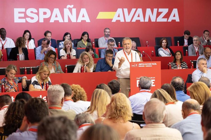 El Secretario General Del PSOE De Canarias, Ángel Víctor Torres, Durante Una Intervención En El Último Comité Federal