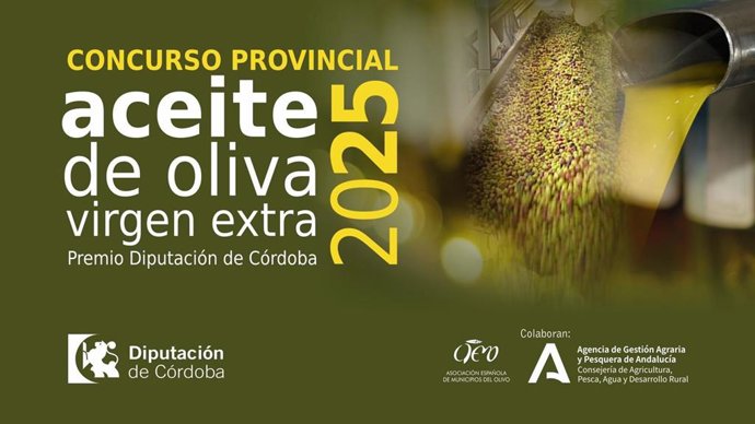 Imagen promocional del 'XVIII Concurso Provincial de Aceite de Oliva Virgen Extra. Premio Diputación de Córdoba'.