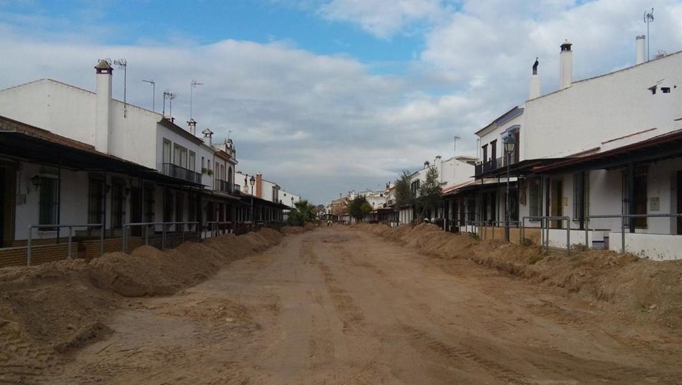 Archivo - Calle de la aldea de El Rocío.