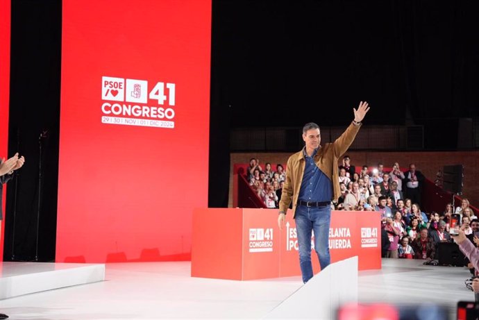 El presidente del Gobierno y secretario general del PSOE, Pedro Sánchez, a su entrada del 41º Congreso del PSOE.