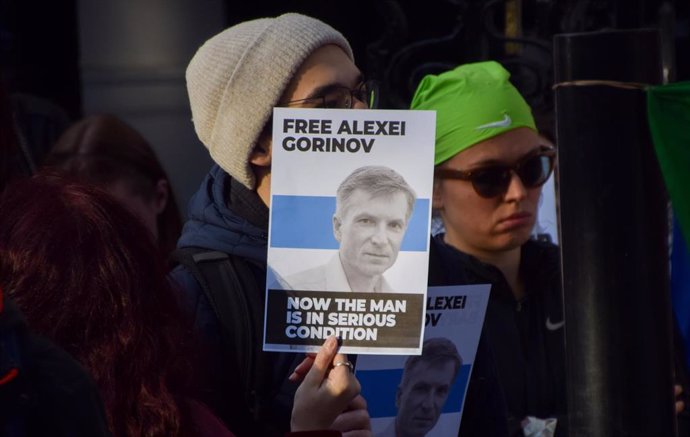 Manifestación en apoyo al disidente ruso Alexei Gorinov