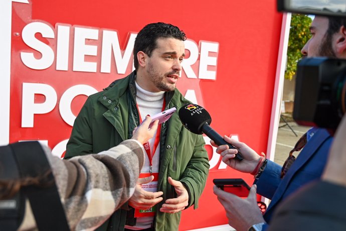 El secretario de organización del PSOE Aragón, Darío Villagrasa, este sábado en el 41º Congreso del PSOE en Sevilla. 