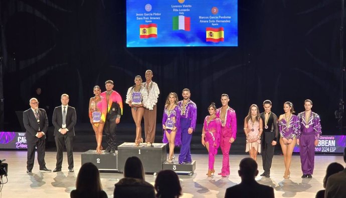 Las parejas Jesús-Sara y Marcos-Ainara, plata y dos bronces en el Campeonato del Mundo de baile deportivo