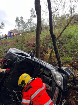 Accidente de tráfico en Ames (A Coruña).