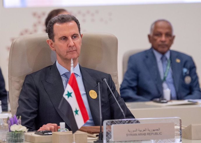 RIYADH, Nov. 12, 2024  -- Syrian President Bashar al-Assad attends the Extraordinary Arab and Islamic Summit in Riyadh, Saudi Arabia, Nov. 11, 2024.   Saudi Arabia hosted on Monday an extraordinary summit here in its capital, during which leaders from acr