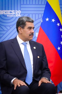 Archivo - October 24, 2024, Kazan, Russia: President of Venezuela NICOLAS MADURO meets Iranian President (unseen) on the sidelines of the Outreach/BRICS Plus format session at the BRICS Summit in Kazan, Russia.