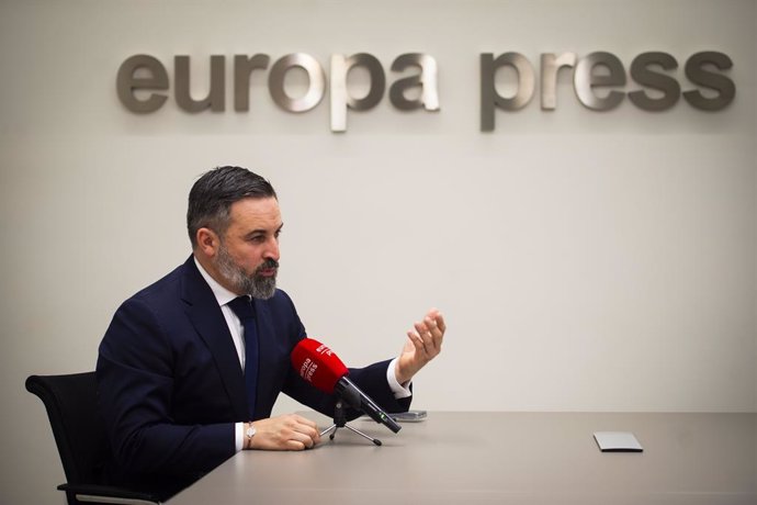 El líder de VOX, Santiago Abascal, durante una entrevista para Europa Press, a 29 de noviembre de 2024, en Madrid (España). Santiago Abascal fue uno de los fundadores de VOX en 2013 y es presidente nacional del partido desde 2014. Además, desde 2019 es mi