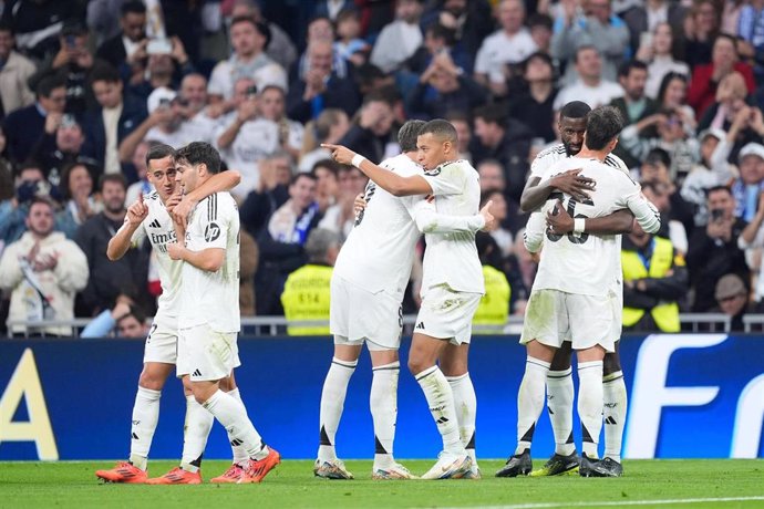 Kylian Mbappé celebra su gol en el Real Madrid-Getafe