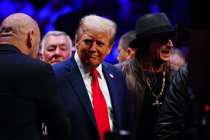 November 16, 2024, New York City, Ny, New York City, Ny, United States: Madison Square Garden NEW YORK New York City, Ny, NY -NOVEMBER 16:Dana White, President Donald Trump and Kid Rock in attendance for UFC309 - Jones vs Miocic at Madison Square Garden o