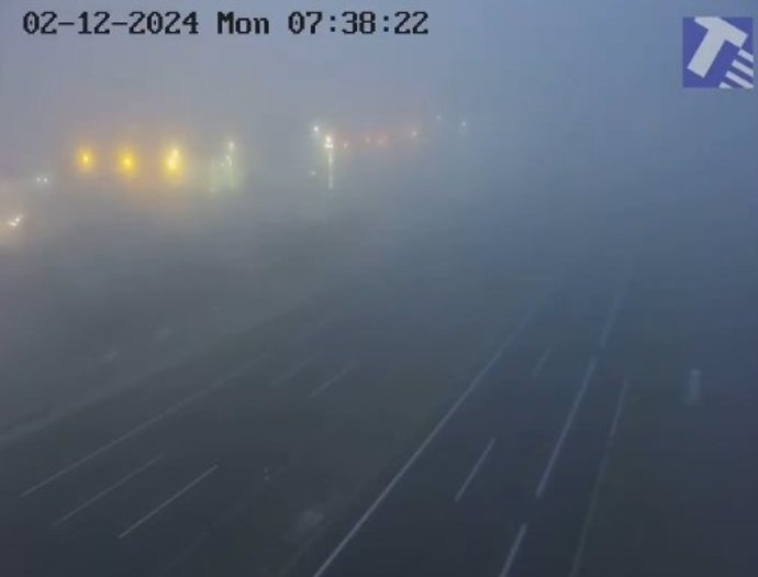 Niebla en una carretera en Lleida