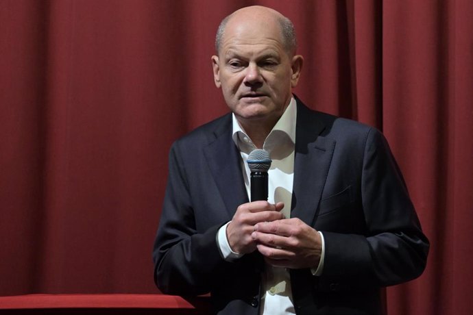 El canciller de Alemania, Olaf Scholz, durante un acto en Kleinmachnow (archivo)