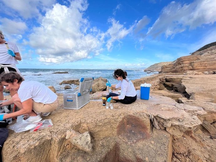 Científicas tomando muestras en la bahía de Palma