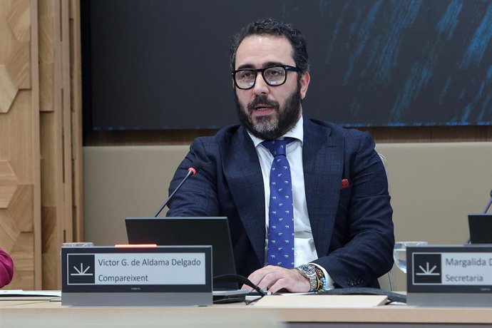 Archivo - El presidente del Zamaro CF, Víctor de Aldama, comparece ante la comisión no permanente de investigación en el Parlament balear, a 20 de mayo de 2024, en Palma de Mallorca, Mallorca, Baleares (España). La comisión no permanente de investigació