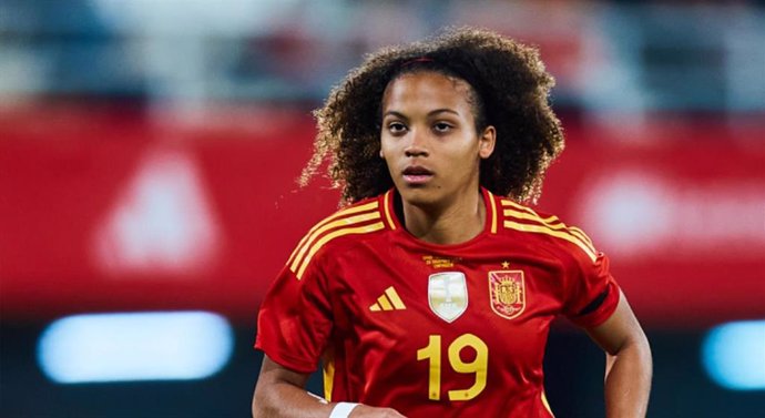 La jugadora internacional española Vicky López en un partido contra Corea del Sur