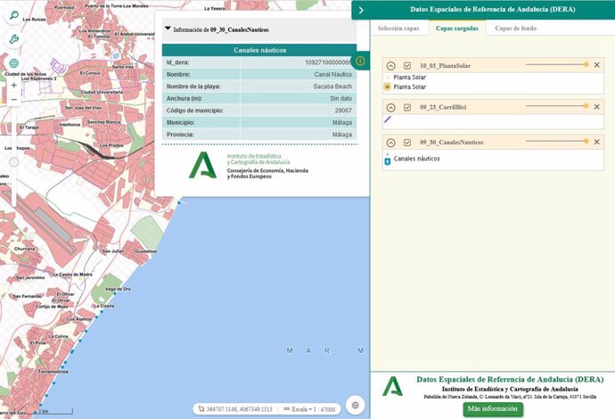 Visor Web de los Datos Espaciales de Referencia de Andalucía (DERA).