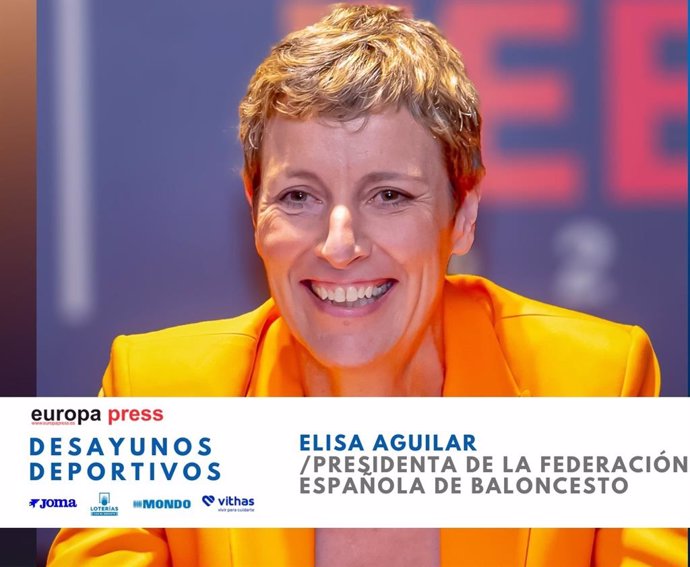 La presidenta de la FEB, Elisa Aguilar, repasa este miércoles los retos del baloncesto español en los Desayunos Deportivos de Europa Press.