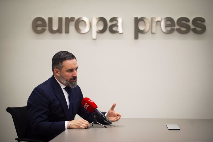 El líder de VOX, Santiago Abascal, durante una entrevista para Europa Press, a 29 de noviembre de 2024, en Madrid (España). Santiago Abascal fue uno de los fundadores de VOX en 2013 y es presidente nacional del partido desde 2014. Además, desde 2019 es mi