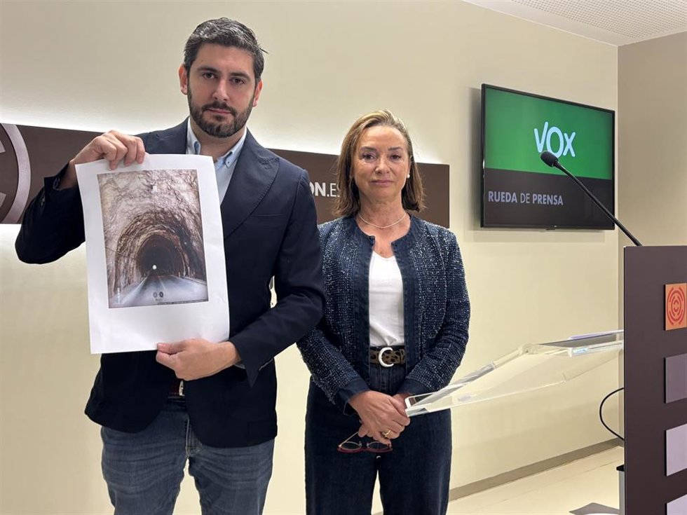 El portavoz de VOX en las Cortes de Aragón, Alejandro Nolasco, y la diputada Carmen Rouco.