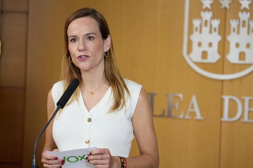 Archivo - La portavoz del grupo parlamentario de Vox en la Asamblea de Madrid, Isabel Pérez Moñino-Aranda,