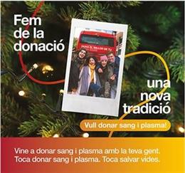 Cartel de la campaña navideña del BST con el lema 'Hagamos de la donación, una nueva tradición'