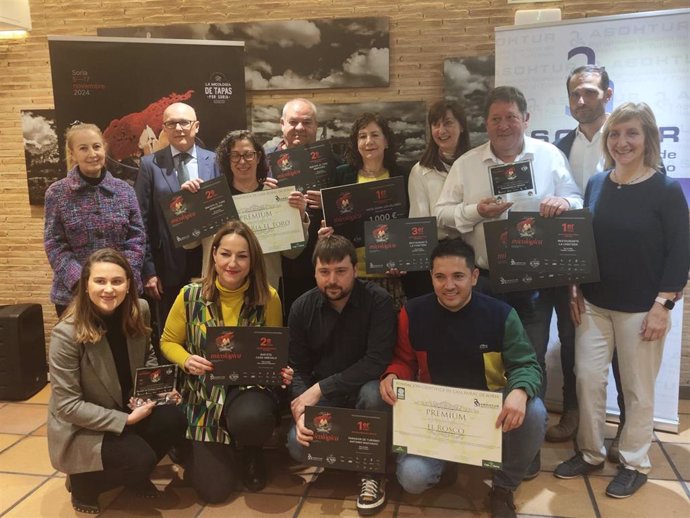 Foto de los ganadores del XVI Semana de la Tapa Micológica de Soria