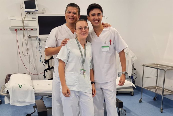 Alumnos en prácticas en el Hospital de Andújar.