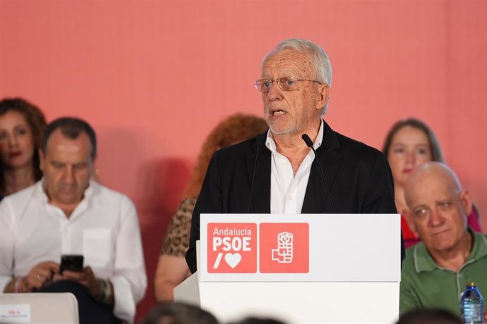 Archivo - El presidente del PSOE-A, ManuelPezzi  durante su intervención en El Comité Director, a 18 de julio de 2024, en Sevilla, Andalucía (España). (Foto de archivo).